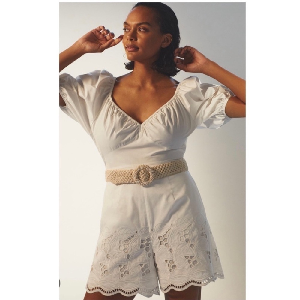 NWT ANTHROPOLOGIE Ranna Gill Shiffly Romper in White - Size XS - Picture 6 of 15